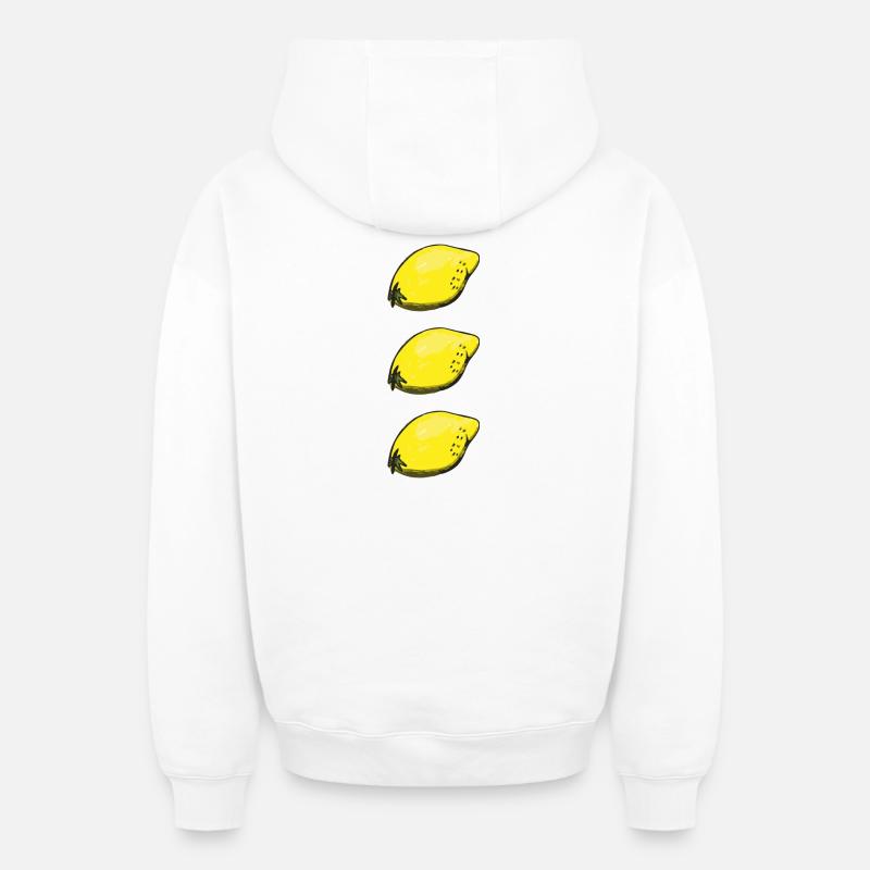 Citrons - Sweat à capuche unisexe zippé oversize épais SPREAD - blanc