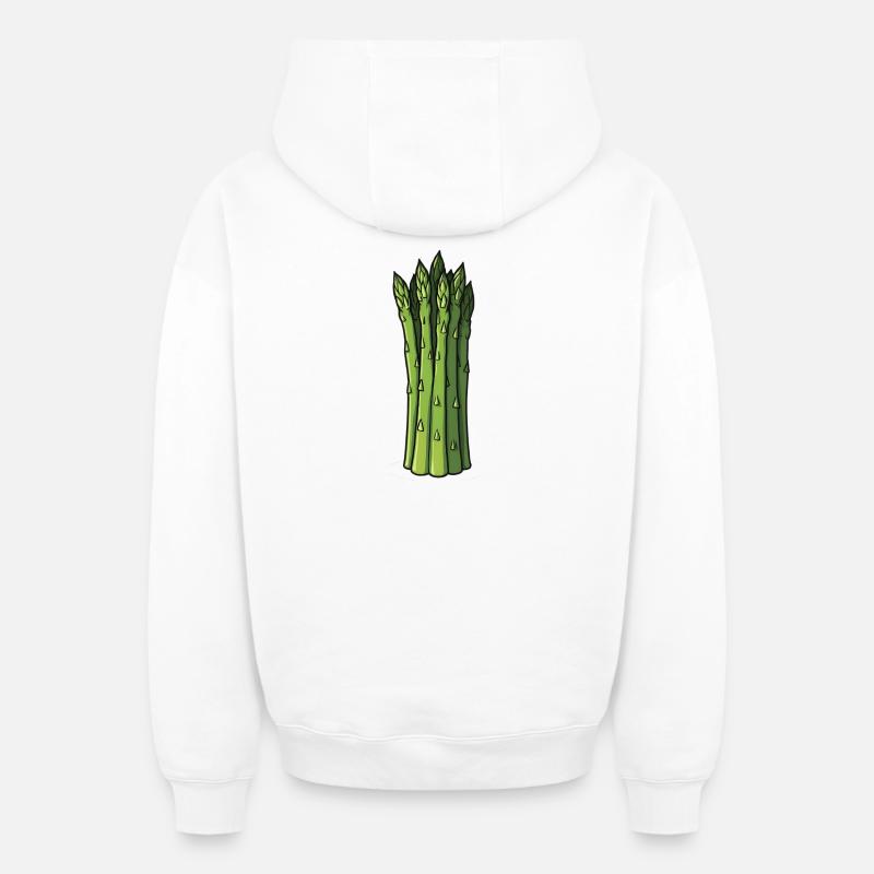 Asperges - Sweat à capuche unisexe zippé oversize épais SPREAD - blanc