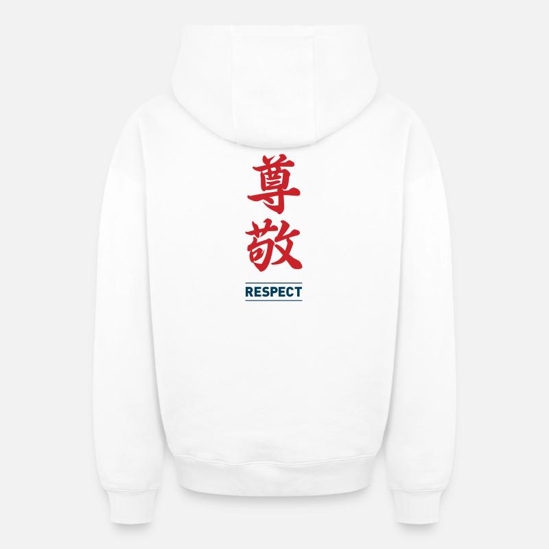 Respect 2 - Sweat à capuche unisexe zippé oversize épais SPREAD - blanc