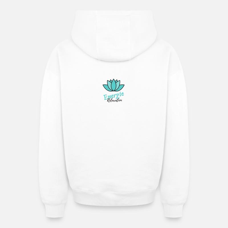 lotus ENERGIE RELAXATION - Sweat à capuche unisexe zippé oversize épais SPREAD - blanc
