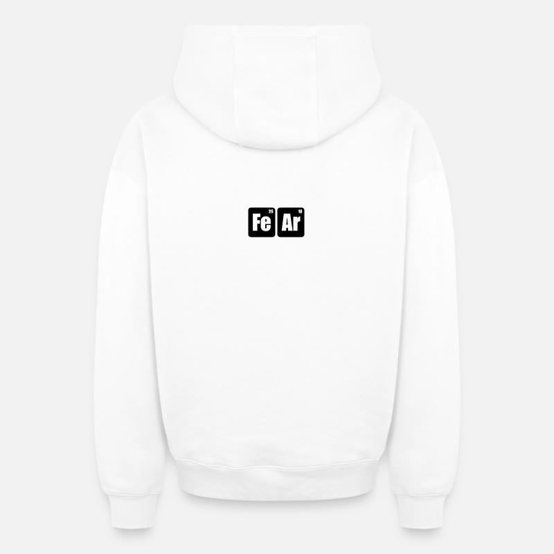 Peur - Sweat à capuche unisexe zippé oversize épais SPREAD - blanc