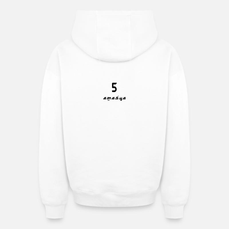 Amasya 5 - Sweat à capuche unisexe zippé oversize épais SPREAD - blanc