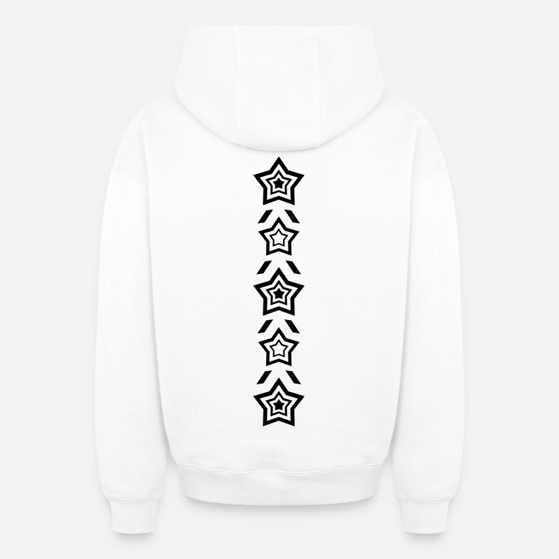 Rangée d’étoiles - Sweat à capuche unisexe zippé oversize épais SPREAD - blanc