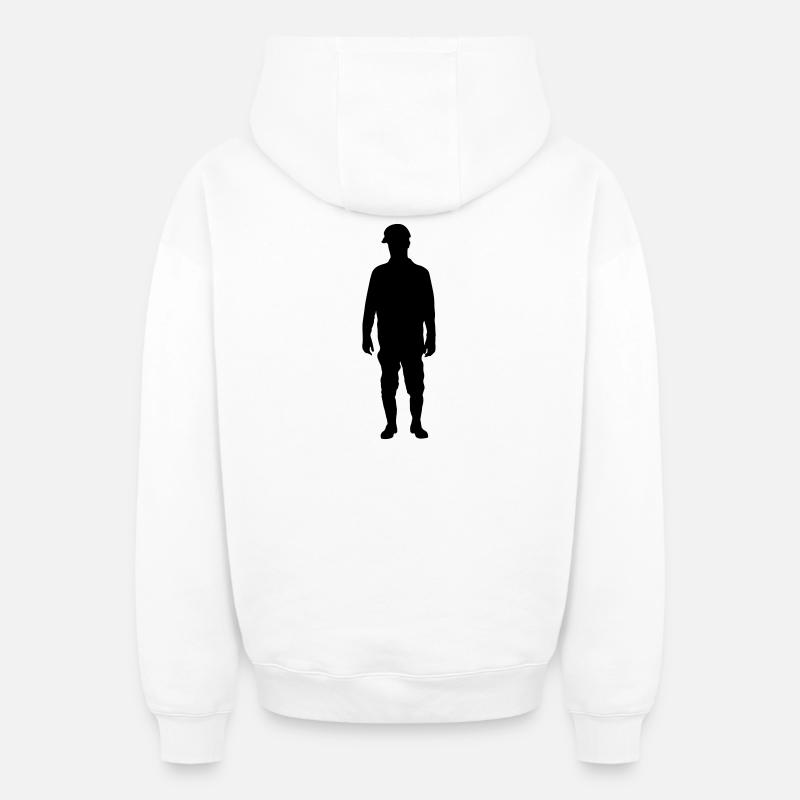 Surintendant de chantier – Terrain - Sweat à capuche unisexe zippé oversize épais SPREAD - blanc