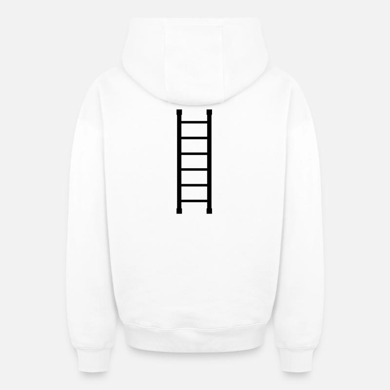 Échelle en bois - Sweat à capuche unisexe zippé oversize épais SPREAD - blanc