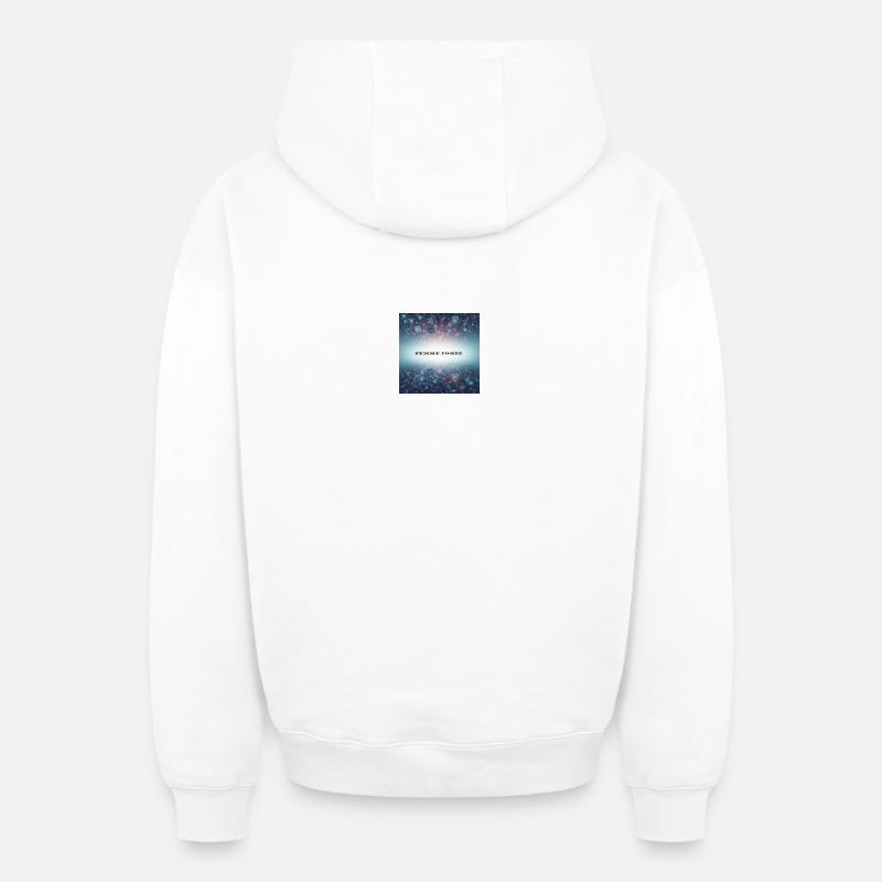 Femme Forte Puissance Numérique - Sweat à capuche unisexe zippé oversize épais SPREAD - blanc