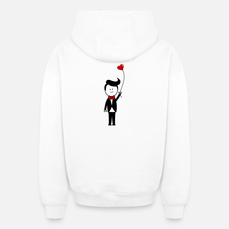 Marié - Sweat à capuche unisexe zippé oversize épais SPREAD - blanc