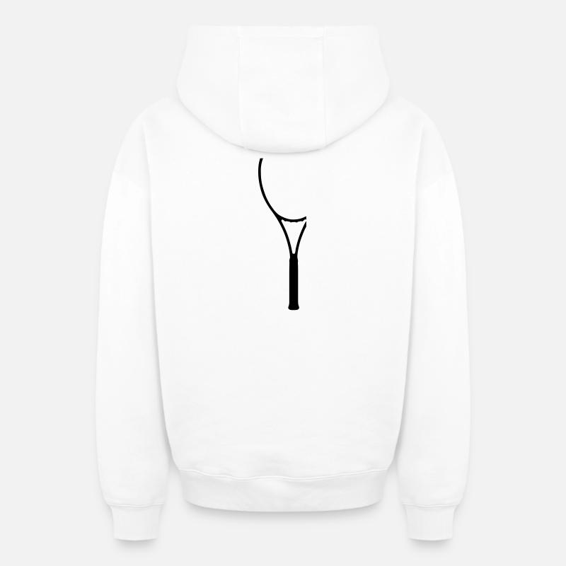 raquettes - Sweat à capuche unisexe zippé oversize épais SPREAD - blanc
