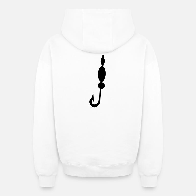 Hameçon - Sweat à capuche unisexe zippé oversize épais SPREAD - blanc