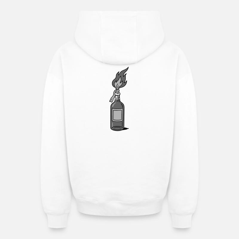 Molotov - Sweat à capuche unisexe zippé oversize épais SPREAD - blanc