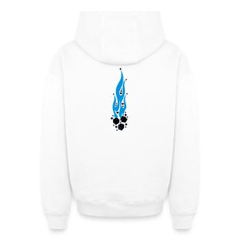 flammen - Oversized Heavyweight Unisex Zip Hoodie - Weiß - Hinten - AI Model Male 178 light (178cm)