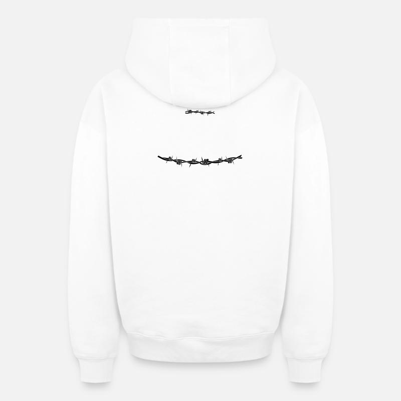 stacheldraht - Sweat à capuche unisexe zippé oversize épais SPREAD - blanc
