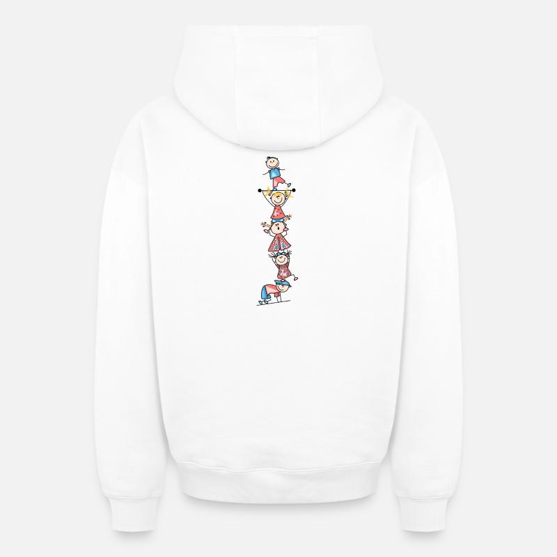 enfants - Sweat à capuche unisexe zippé oversize épais SPREAD - blanc