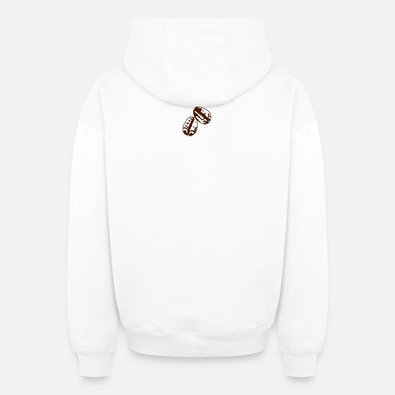 kaffeebohnen - Sweat à capuche unisexe zippé oversize épais SPREAD - blanc