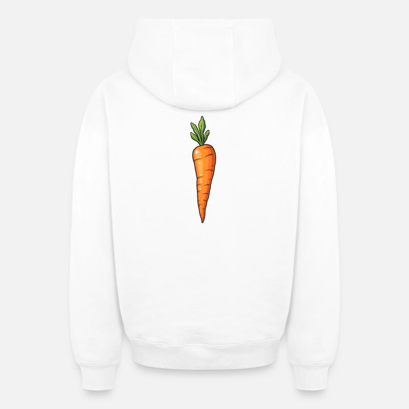 Carotte - Sweat à capuche unisexe zippé oversize épais SPREAD - blanc