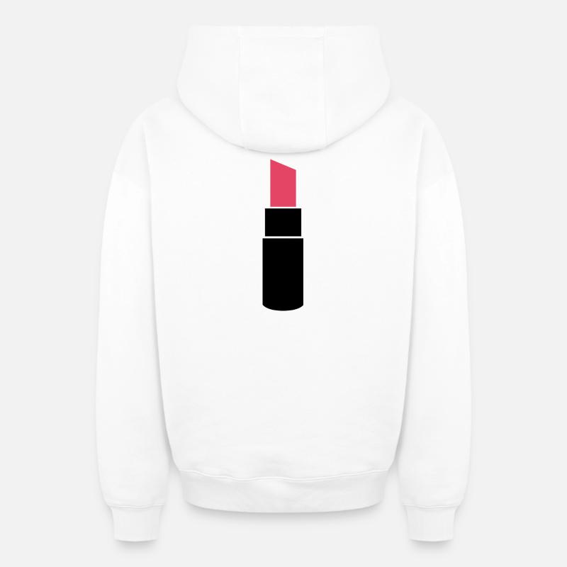 Lippenstift - Oversized Heavyweight Unisex Zip Hoodie - Weiß