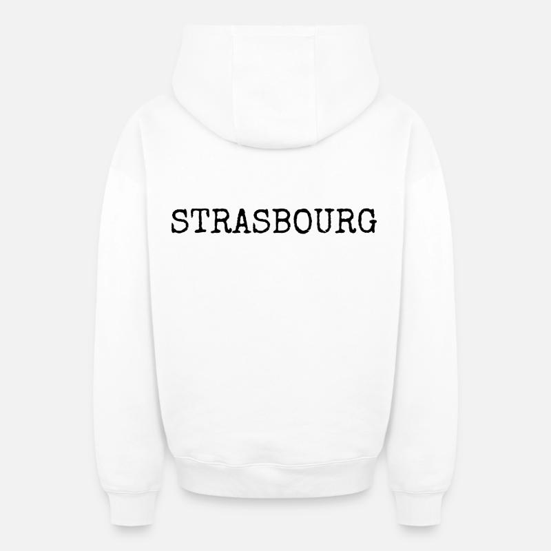 Strasbourg - Sweat à capuche unisexe zippé oversize épais SPREAD - blanc