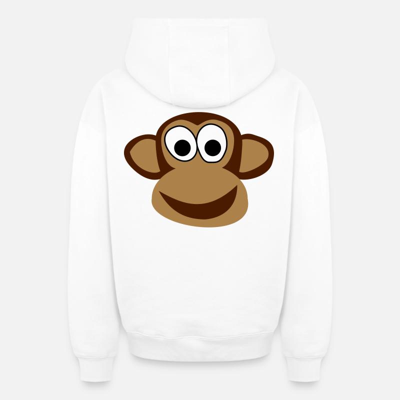 singe - Sweat à capuche unisexe zippé oversize épais SPREAD - blanc