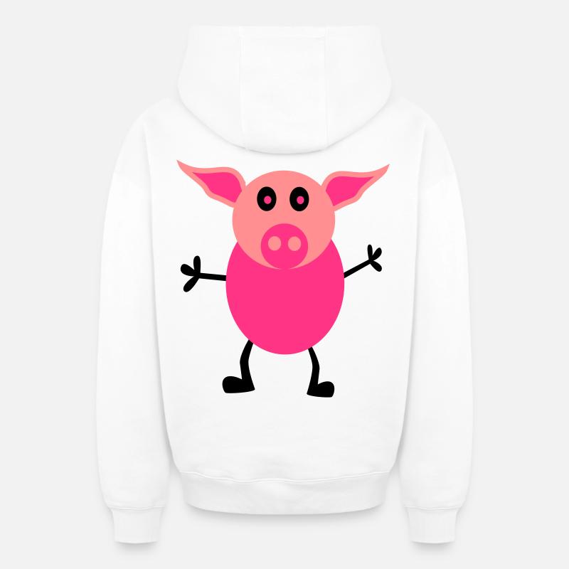 porcs mâles - Sweat à capuche unisexe zippé oversize épais SPREAD - blanc