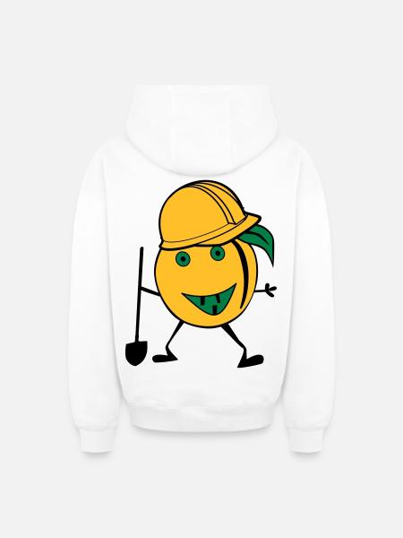 orange construction worker - Oversized Heavyweight Unisex Zip Hoodie - white