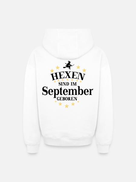 Witches September - Oversized Heavyweight Unisex Zip Hoodie - white