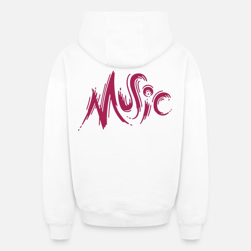 music (a) - Sweat à capuche unisexe zippé oversize épais SPREAD - blanc