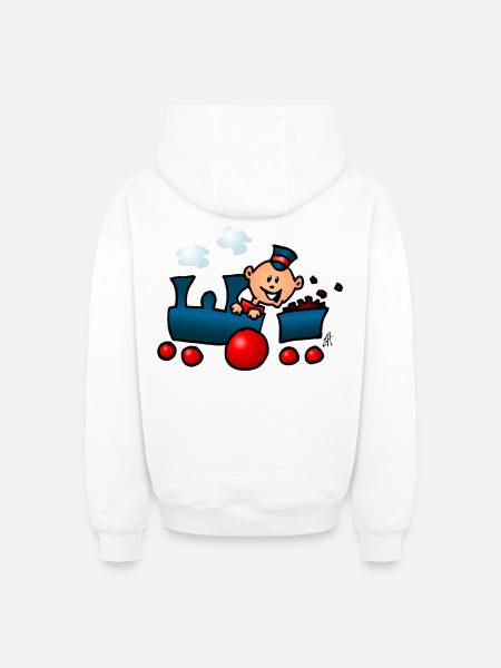 Train - Oversized Heavyweight Unisex Zip Hoodie - white