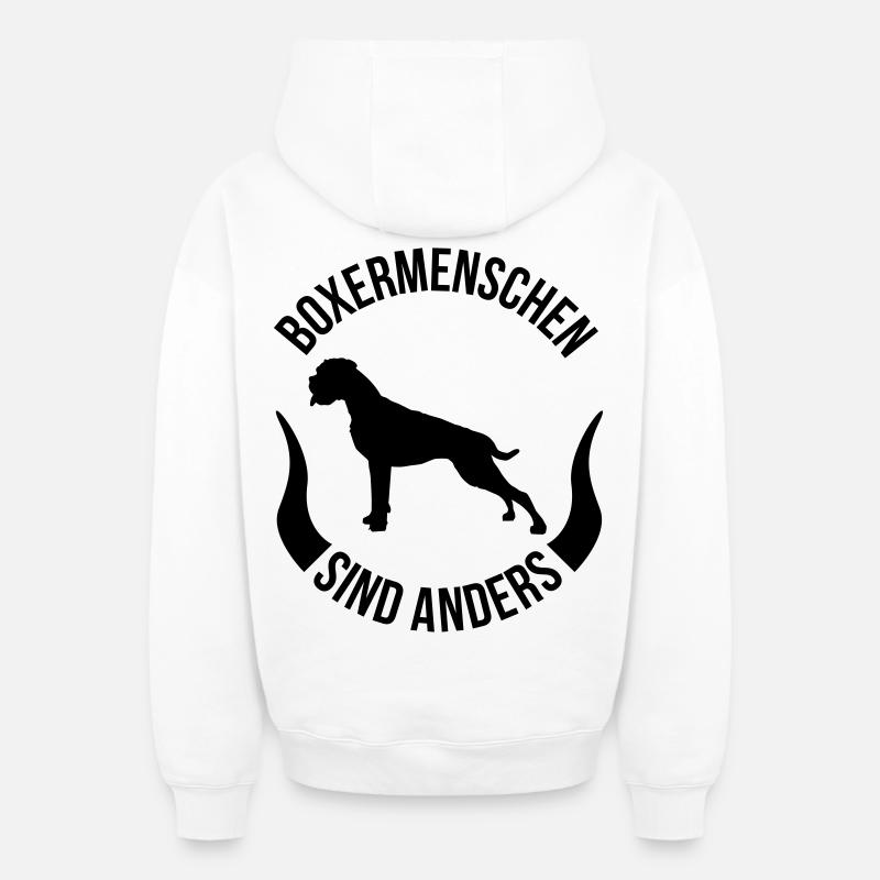 Boxermenschen sind anders - Oversized Heavyweight Unisex Zip Hoodie - Weiß