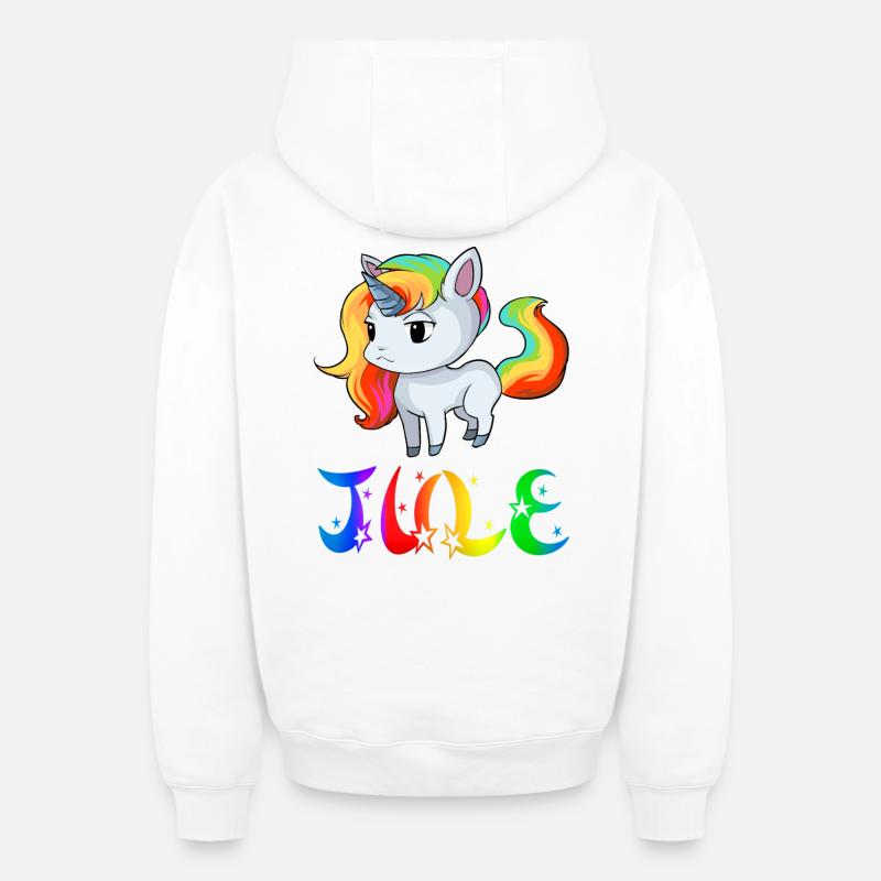 Jule Einhorn - Sweat à capuche unisexe zippé oversize épais SPREAD - blanc