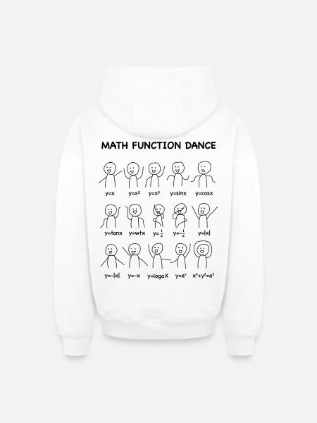 The 'Math Function Dance' (Nerd-Shirt) - Oversized Heavyweight Unisex Zip Hoodie - Weiß