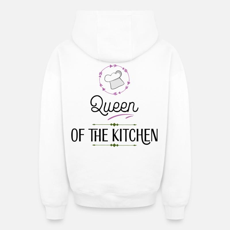 Kochen - Sweat à capuche unisexe zippé oversize épais SPREAD - blanc
