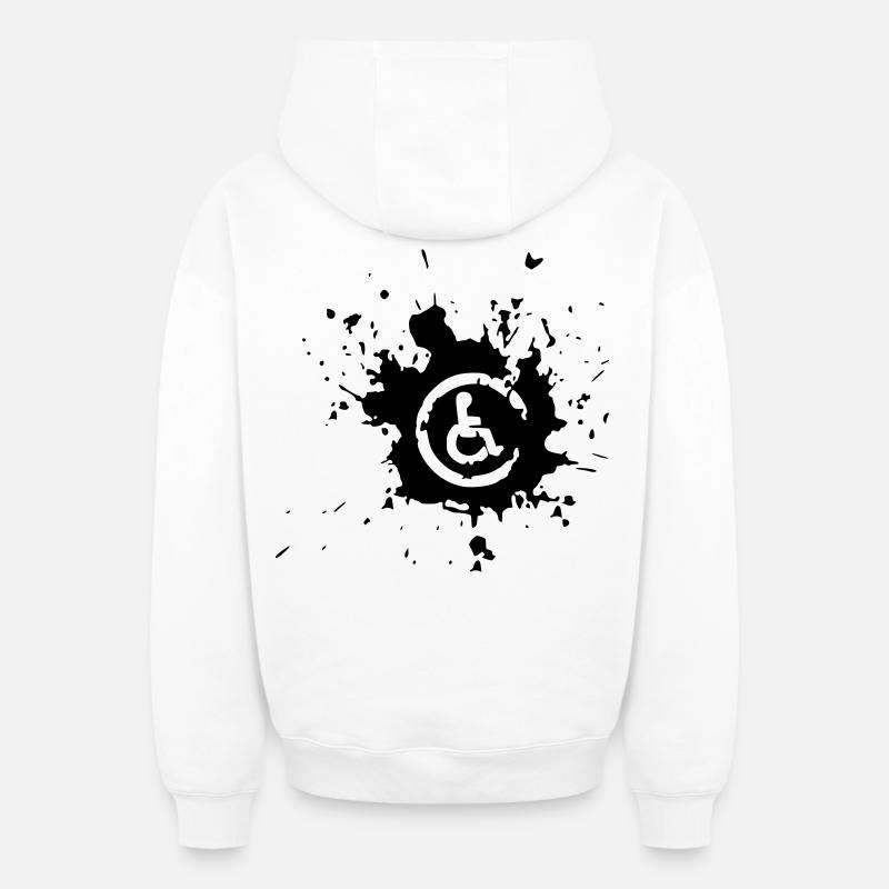 Rollstuhl Image Splash # - Oversized Heavyweight Unisex Zip Hoodie - Weiß