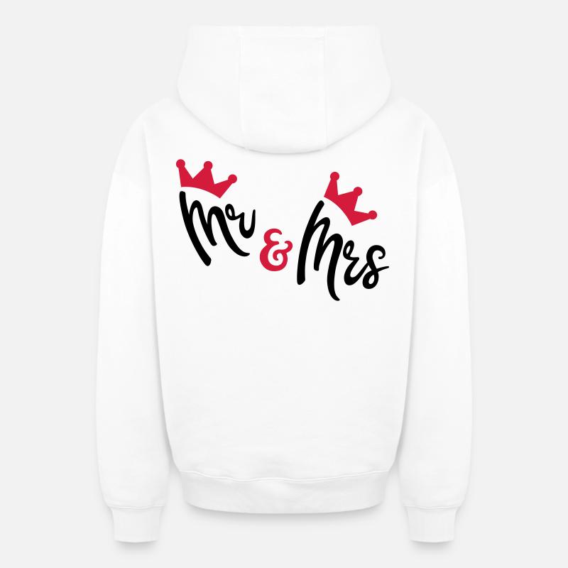 mariage - Sweat à capuche unisexe zippé oversize épais SPREAD - blanc