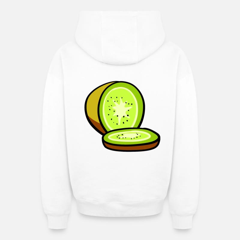 kiwi - Sweat à capuche unisexe zippé oversize épais SPREAD - blanc