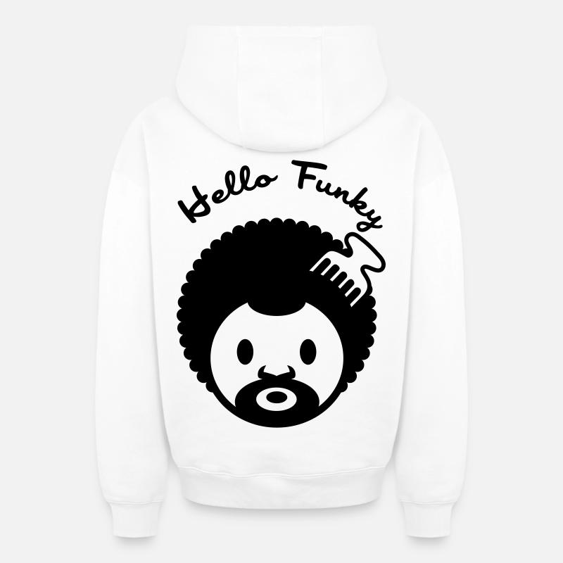 Bonjour génial - Sweat à capuche unisexe zippé oversize épais SPREAD - blanc