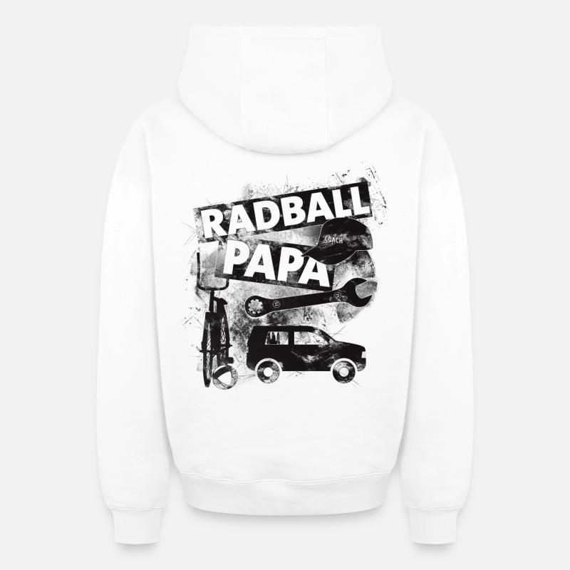 Radball | papa - Sweat à capuche unisexe zippé oversize épais SPREAD - blanc