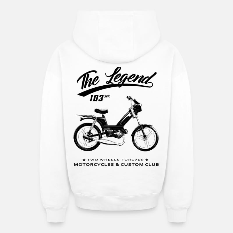 103 The Legend - Sweat à capuche unisexe zippé oversize épais SPREAD - blanc