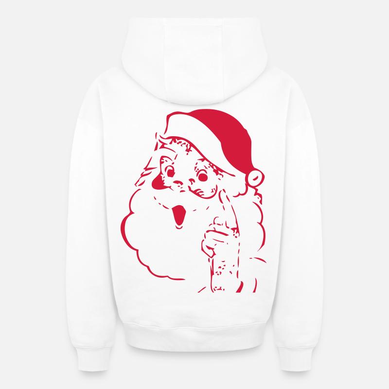 Père Noël - Sweat à capuche unisexe zippé oversize épais SPREAD - blanc