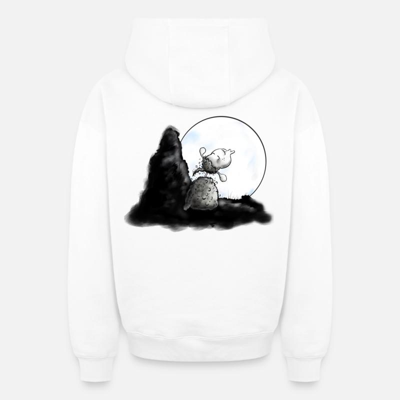 Wolf Schäfchen - Schaf - Sheep - Oversized Heavyweight Unisex Zip Hoodie - Weiß