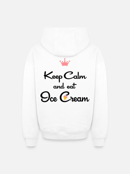 ice cream - Oversized Heavyweight Unisex Zip Hoodie - white