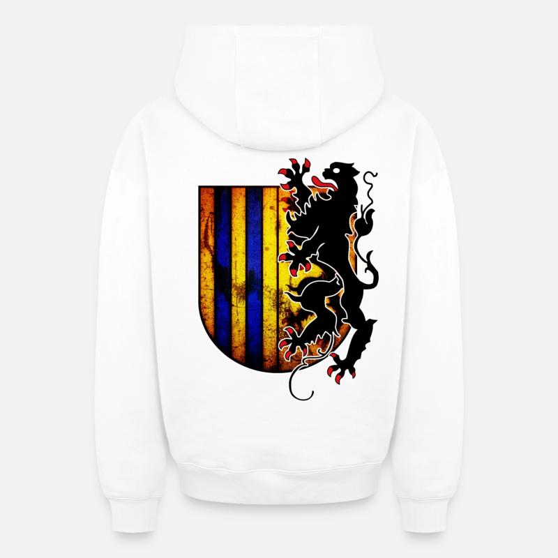Chemnitz - Design - Sweat à capuche unisexe zippé oversize épais SPREAD - blanc