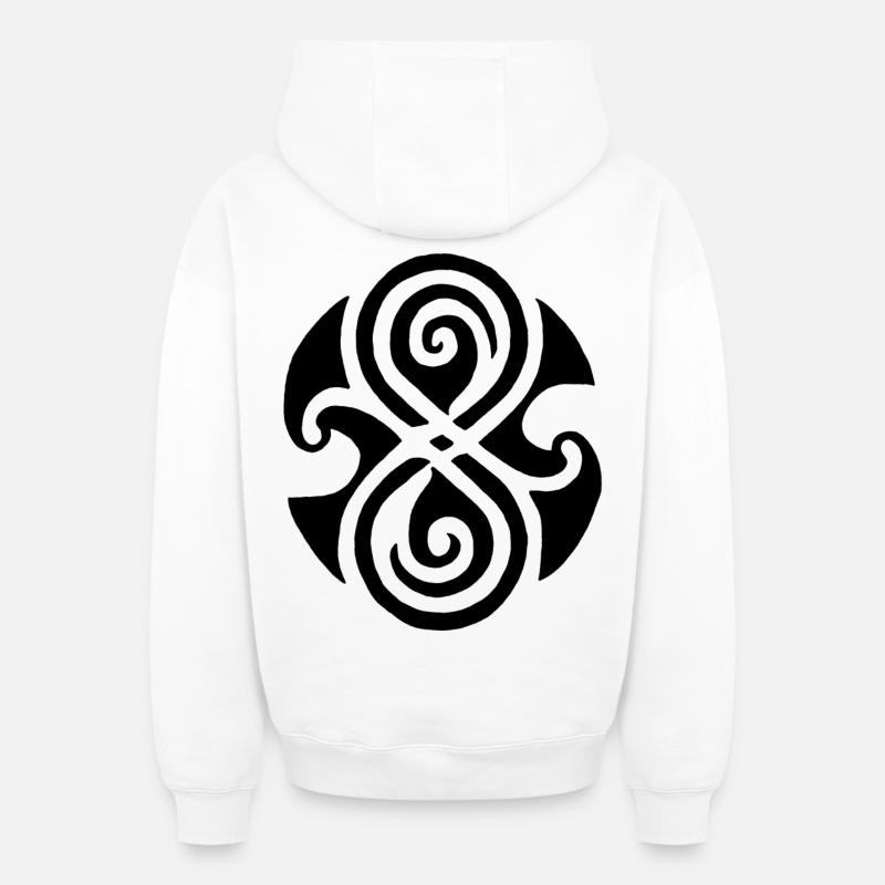 Symbole celte noir - Sweat à capuche unisexe zippé oversize épais SPREAD - blanc