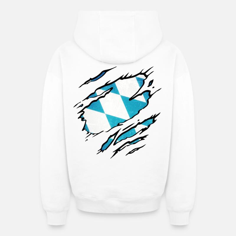 Bavière - Sweat à capuche unisexe zippé oversize épais SPREAD - blanc