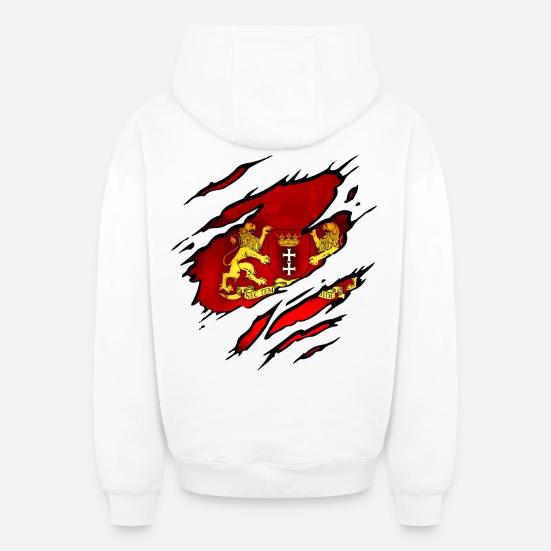 Danzig - Polen - Oversized Heavyweight Unisex Zip Hoodie - Weiß