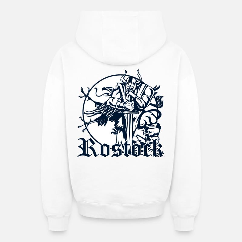 Rostock - Sweat à capuche unisexe zippé oversize épais SPREAD - blanc