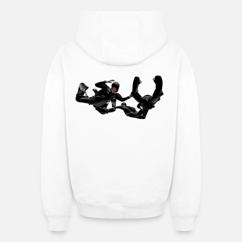 Skydivers - Sweat à capuche unisexe zippé oversize épais SPREAD - blanc