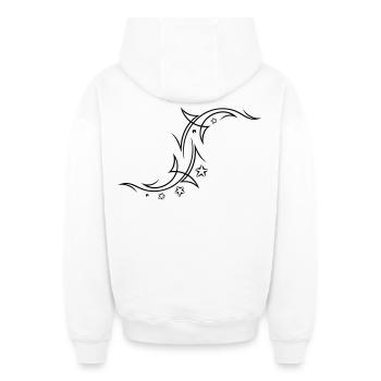 Tribal mit Sternen - Oversized Heavyweight Unisex Zip Hoodie - Weiß - Hinten - AI Model Male 178 light (178cm)