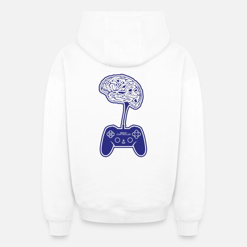 Gamer - Sweat à capuche unisexe zippé oversize épais SPREAD - blanc