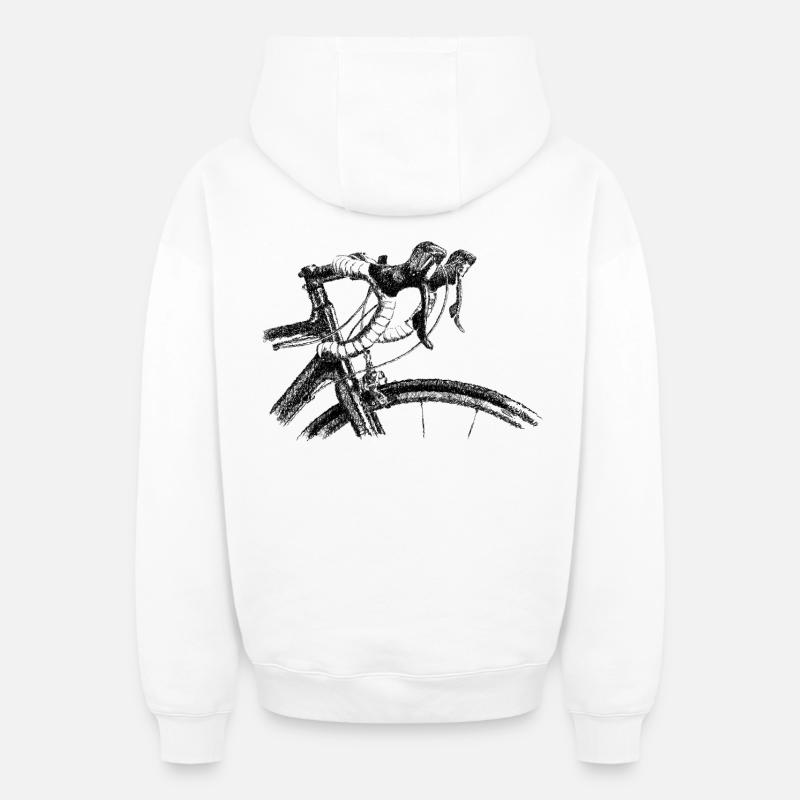 Racing bicycle - Sweat à capuche unisexe zippé oversize épais SPREAD - blanc