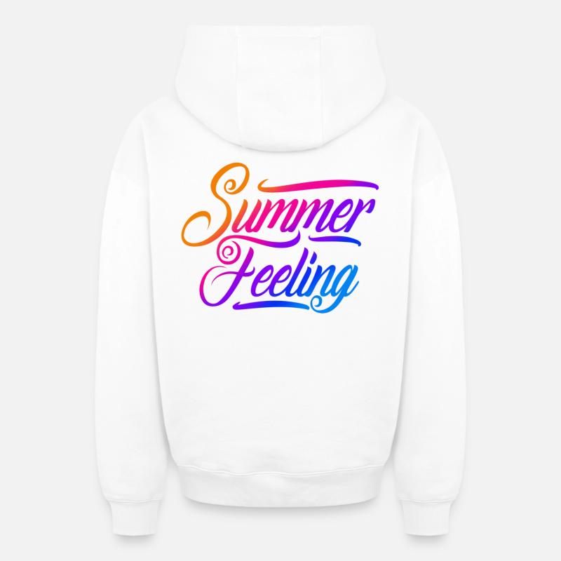Summer feeling - Sweat à capuche unisexe zippé oversize épais SPREAD - blanc